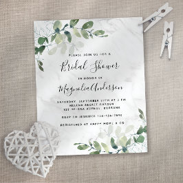 BUDGET Marble Eucalyptus Inbjudningskort för möhip