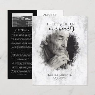 BUDGET Marble Photo Funeral Program