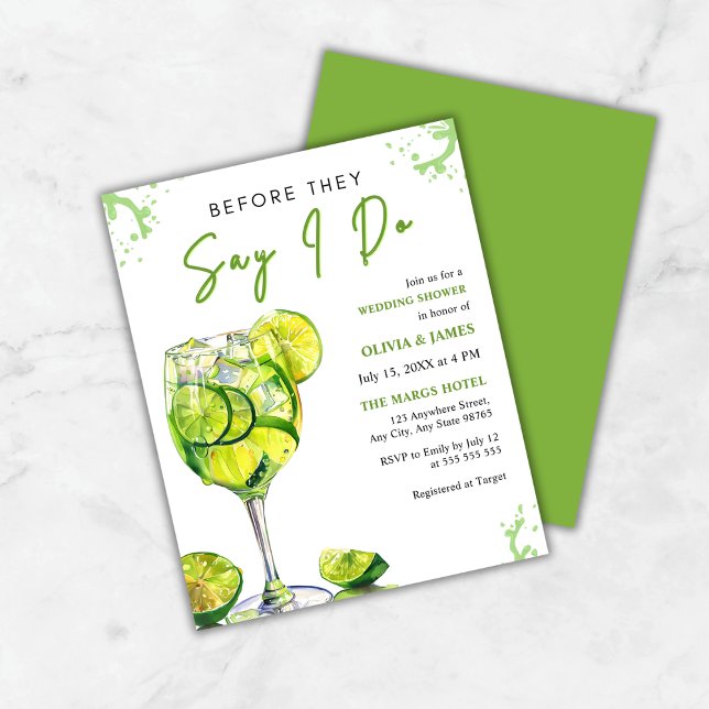 Budget Margarita Bröllop Couppel Shower Inbjudan (Budget Margarita Wedding Couple's Shower Invitation )