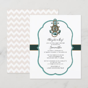 Budget Marin Pojke Baby Shower Inbjudan