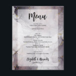 Budget Marmor Bröllopsmeny Folder Flygblad<br><div class="desc">Små 4, 5" x 5, 6" prisvärda pappersfolder med vacker marmormönster med guldfärgade fläckar och din menyinformation i chic skrivstil. Tryckt på värde 80 g semi-glossigt kartongpapper. Se till att dubbelkontrollera din beställning innan du lägger till den i din varukorg, eftersom det du ser på skärmen är det som kommer...</div>