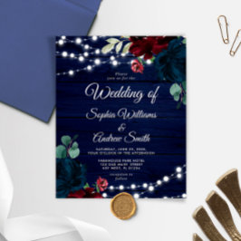 Budget Marsala & Navy Flowers Rustic Call