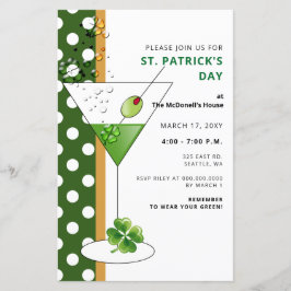 Budget Martini St patricks day Party-inbjudan