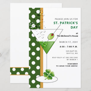 Budget Martini St patricks day Party-inbjudan