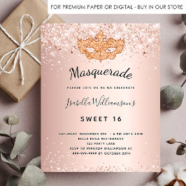 Budget Masquerad ro guld glitter Sweet 16