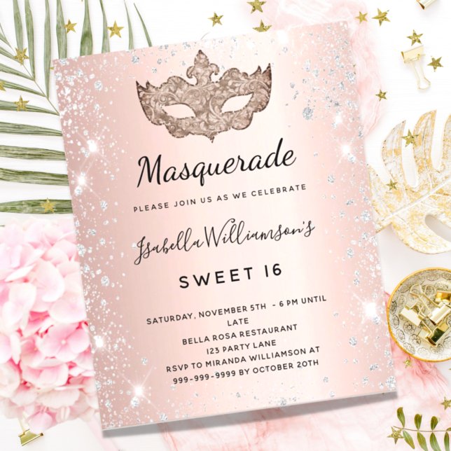 Budget Masquerad ro guld silver Sweet 16 (Skapare uppladdad)