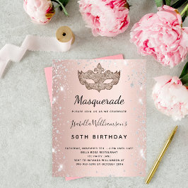 Budget Masqueraparty ro guld silver glitter