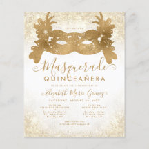 Budget Masqueravit Guld Glitter Quinceanera