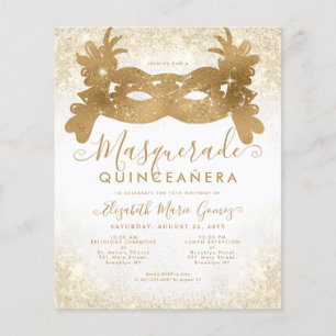 Budget Masqueravit Guld Glitter Quinceanera