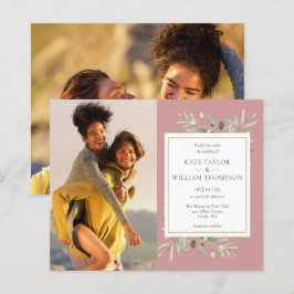 Budget Mauve Greenery Photos Wedding bjudande