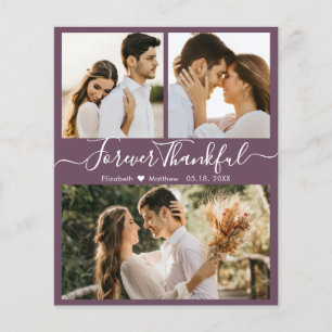 Budget Mauve Photo Collage Bröllop Tack Flyer