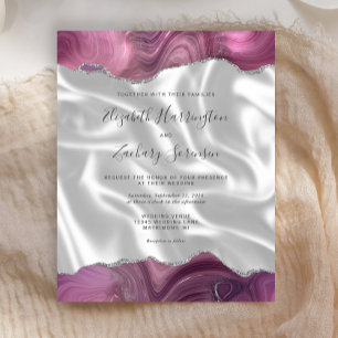 Budget Mauve Silver Agate White Silke Bröllop