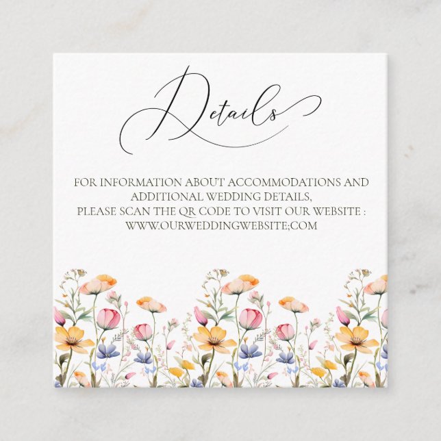 Budget Meadow Wildflowers QR-kod Detaljer Tilläggskort (Framsida)