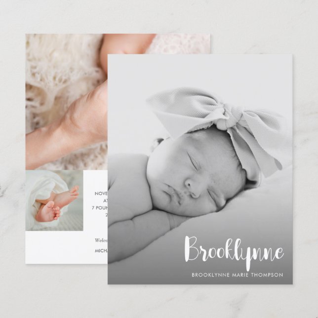 Budget - meddelande om enkel fotofödelse (Fram/baksida)