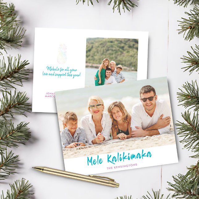Budget Mele Kalikimaka Julfirande Foto (Budget Mele Kalikimaka Christmas Holiday Photo Cards)