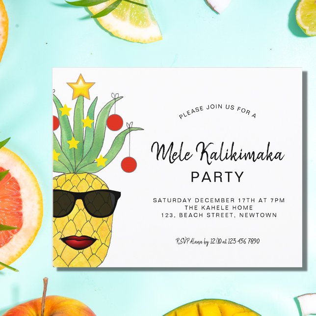 Budget Mele Kalikimaka Party Pineapple-inbjudan (Skapare uppladdad)