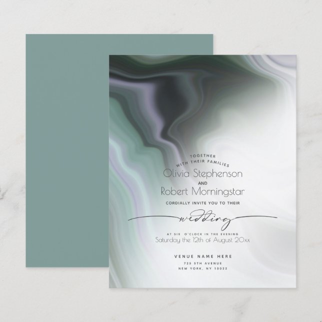 Budget men vacker damm Jade Agate (Fram/baksida)