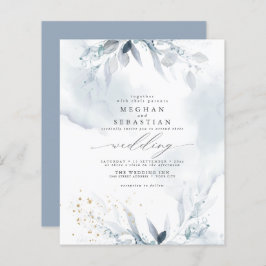 Budget men vacker Elegant blå vattenfärg