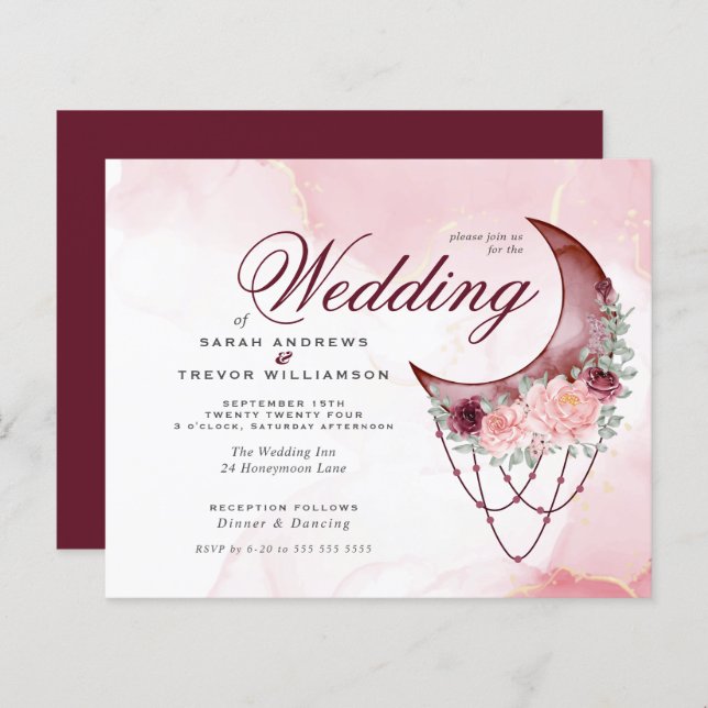 Budget men vacker Rustik Crescent Måne Mandala (Fram/baksida)