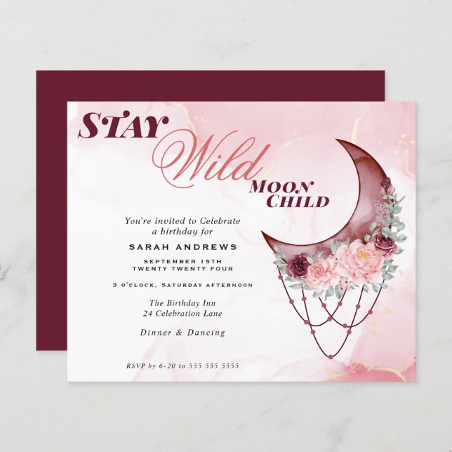 Budget men vacker Rustik Crescent Måne Mandala (Fram/baksida)