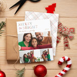 Budget Merry & Bright 3 Photo Collage jul<br><div class="desc">🌟 Fånga det centrala i glädjen med vårt "Merry and Bright"-minikort för typografi-helgdag. Våldsamma, färgstarka nyanser, typografi överst och en snygg 3-fotokollage, perfekt för att visa familjens omhuldade ögonblick. Din familj namn skrek elegant under. Vänd den för en enkel, men ändå fängslande, färgstark plaid-design, sprider festive cheer med varje blick....</div>