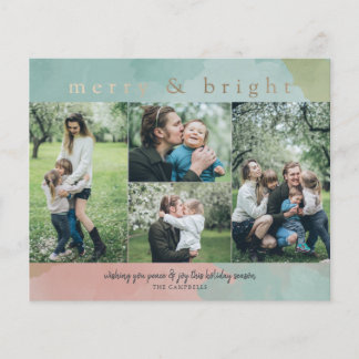 Budget Merry Bright Abstrakt Foto Julkort