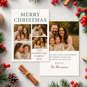 Budget Merry Christmas Modern Photo Holiday Card Inbjudningar