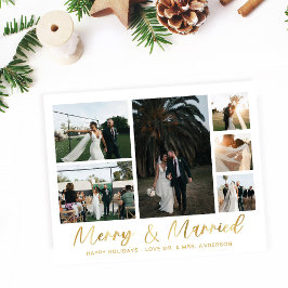 Budget Merry & Married Guld Multi Photo Flygblad