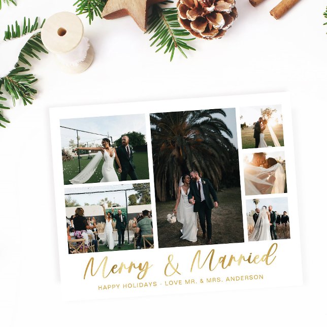 Budget Merry & Married Guld Multi Photo Flygblad (Skapare uppladdad)