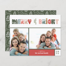 Budget Merry och Bright Photo Helgdag Card