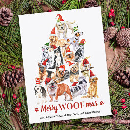 Budget Merry Woofmas Hund älskare julkort