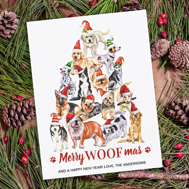 Budget Merry Woofmas Hund älskare julkort (Skapare uppladdad)