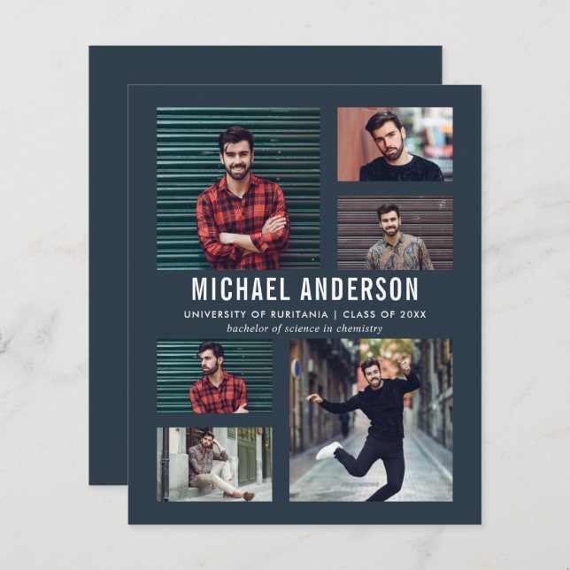 Budget Midnight 6 Photo Chalkboard Grad Party (Fram/baksida)