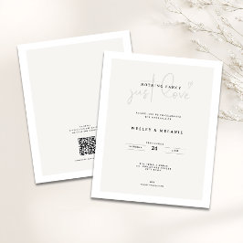 Budget Mimimal Beige QR-code Nothing Fancy Wedding