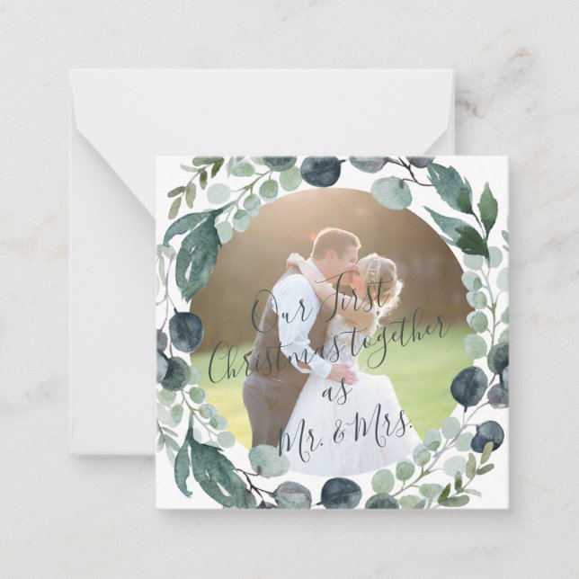 Budget MINI modernt foto - ny jul Anteckningskort (Framsida)