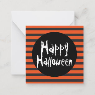 BUDGET MINI Orange Black Happy halloween Anteckningskort