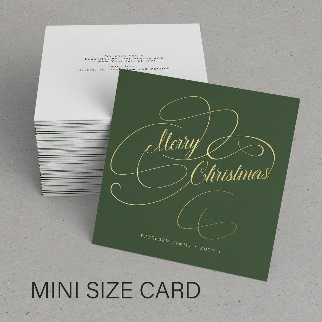 Budget MINI STORLEKA God jul guld-skript Anteckningskort (Skapare uppladdad)