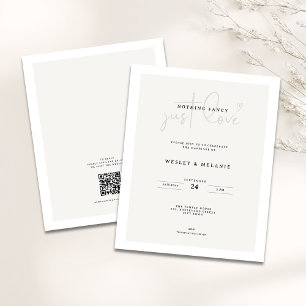 Budget Minimal Beige QR-kod Inget Fancy Bröllop