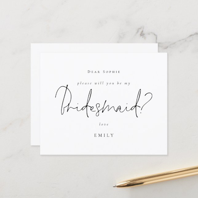 Budget Minimal Black Script Bridesmaid Request (Fram/Back In Situ)