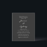 Budget Minimal Black Script Möhippa Inbjudan<br><div class="desc">Budgetminimalistiskt Modern Black and White Script Inbjudningskort för möhippan</div>
