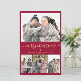 Budget Minimal Bordo Guld 4 Foto Julkort