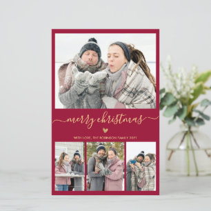 Budget Minimal Bordo Guld 4 Foto Julkort