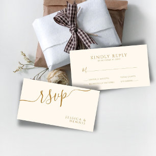 BUDGET Minimal Elegant Typsnitt Bröllop RSVP Tilläggskort