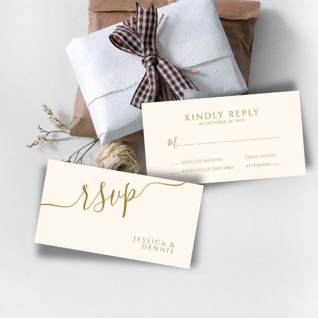 BUDGET Minimal Elegant Typsnitt Bröllop RSVP Tilläggskort (Skapare uppladdad)