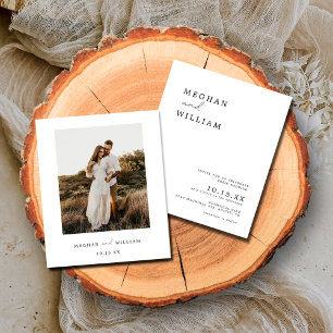 Budget - minimal inbjudan till Boho-fotobröllop Flygblad