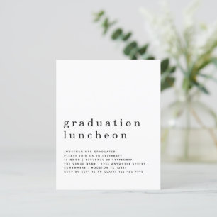 Budget - minimal inbjudan till Studenten-leuncheon