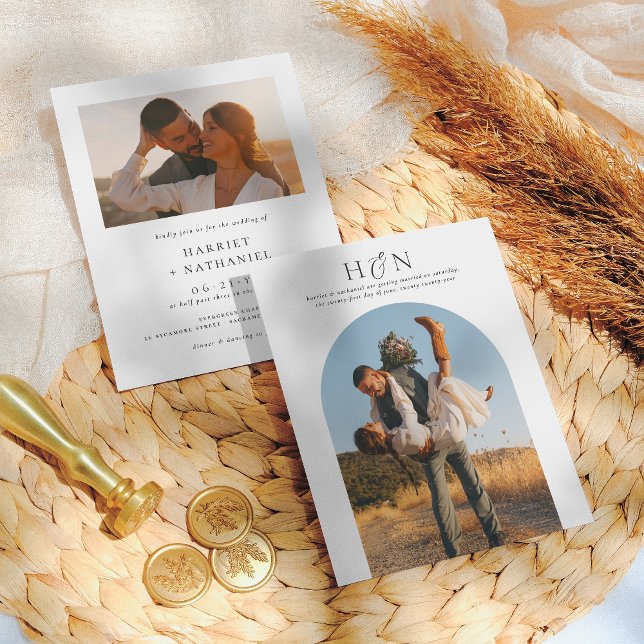 Budget Minimal Initialer Boho Arch 2 Photo Bröllop (Skapare uppladdad)