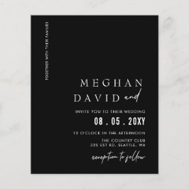 Budget Minimal Modern Black Wedding-inbjudan