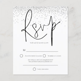 Budget Minimal Silver Glitter Bröllops RSVP