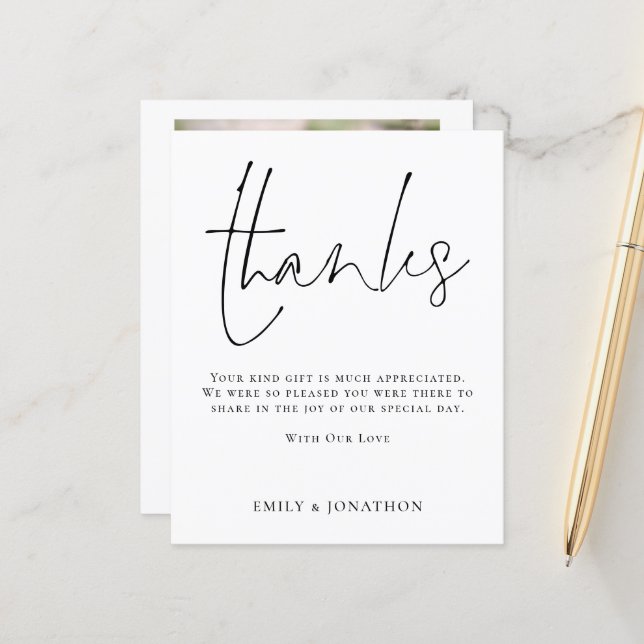 BUDGET - Minimal skriptcitattecken Bröllop 3 - fot (Fram/Back In Situ)